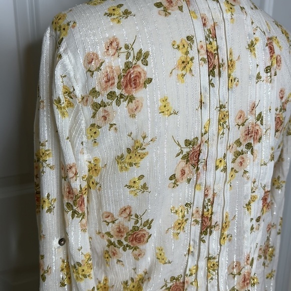 La Vie Rebecca Taylor Madeleine Floral Top Medium - Picture 12 of 12